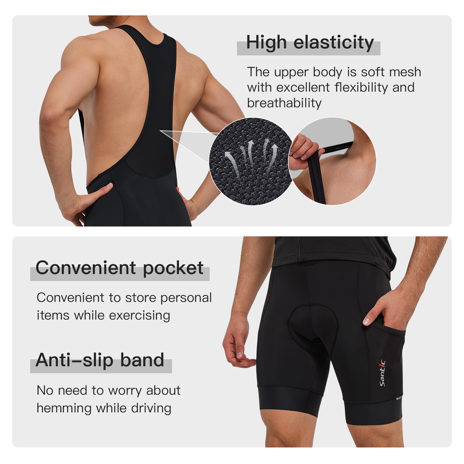 Santic Men Cycling Bib Shorts  - Race Bib recension och pris