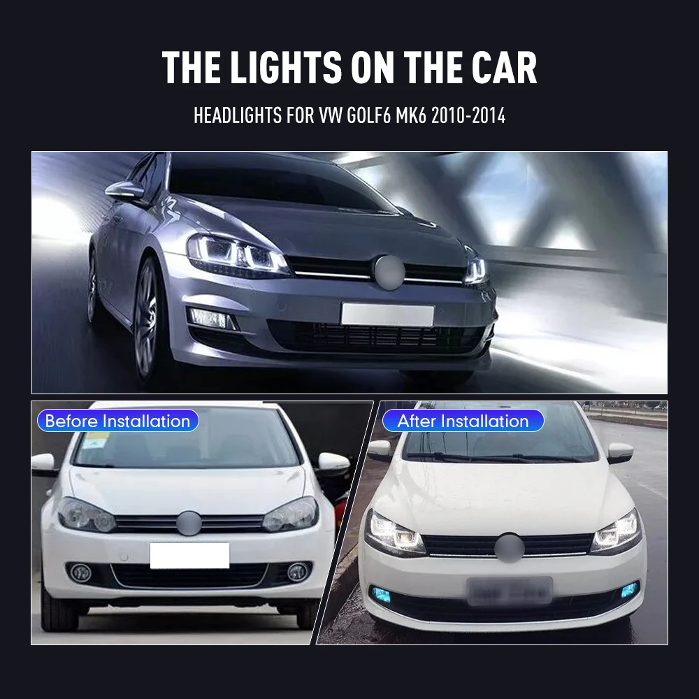 2PCs Car Styling Head Lamp for - Running Headlamp recension och pris