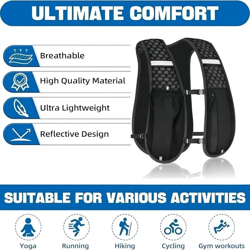 1-4PCS Outdoor Lightweight Hik - Hydration Vest recension och pris