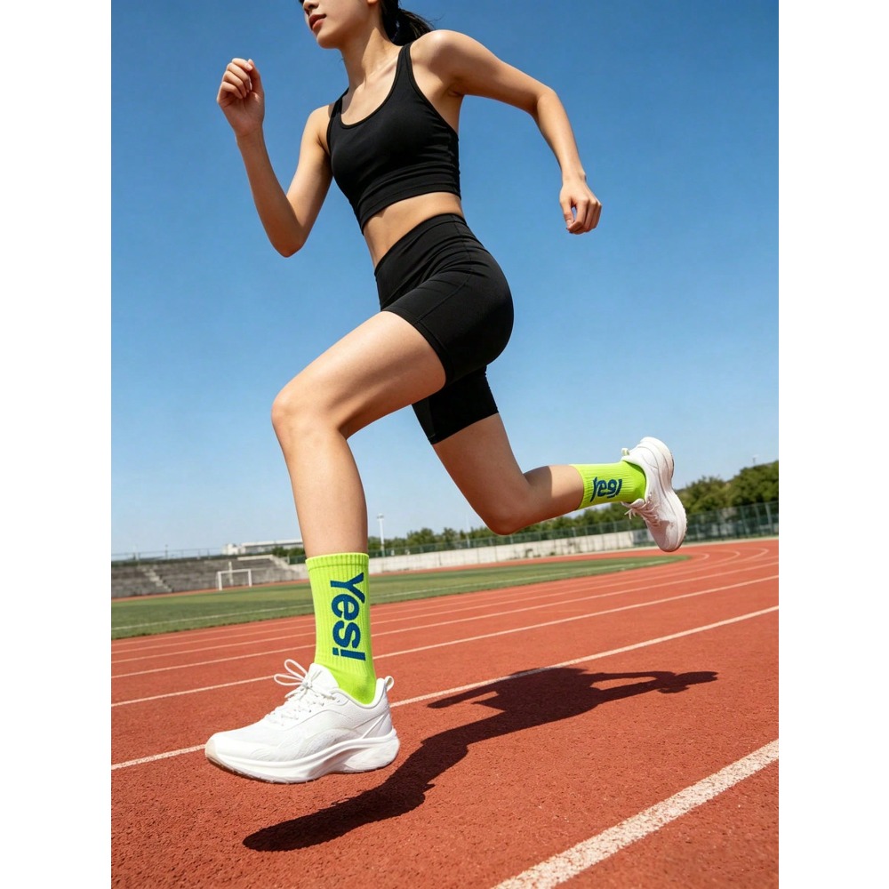 1/4 Pair Fluorescent Letter Pa - Sports Socks recension och pris