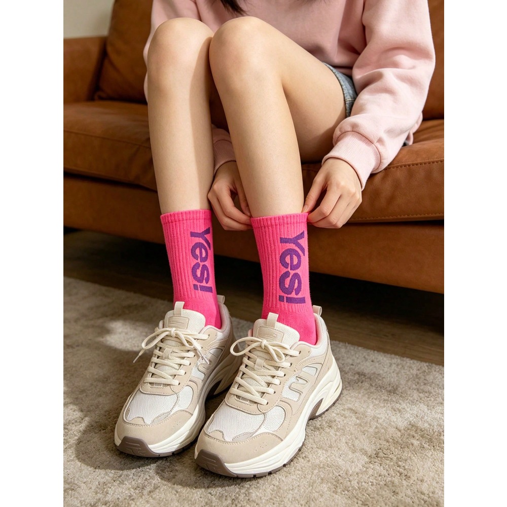 1/4 Pair Fluorescent Letter Pa - Sports Socks recension och pris