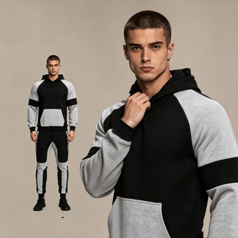 Men Color Block Hoodie And Jog - Joggers Pants recension och pris