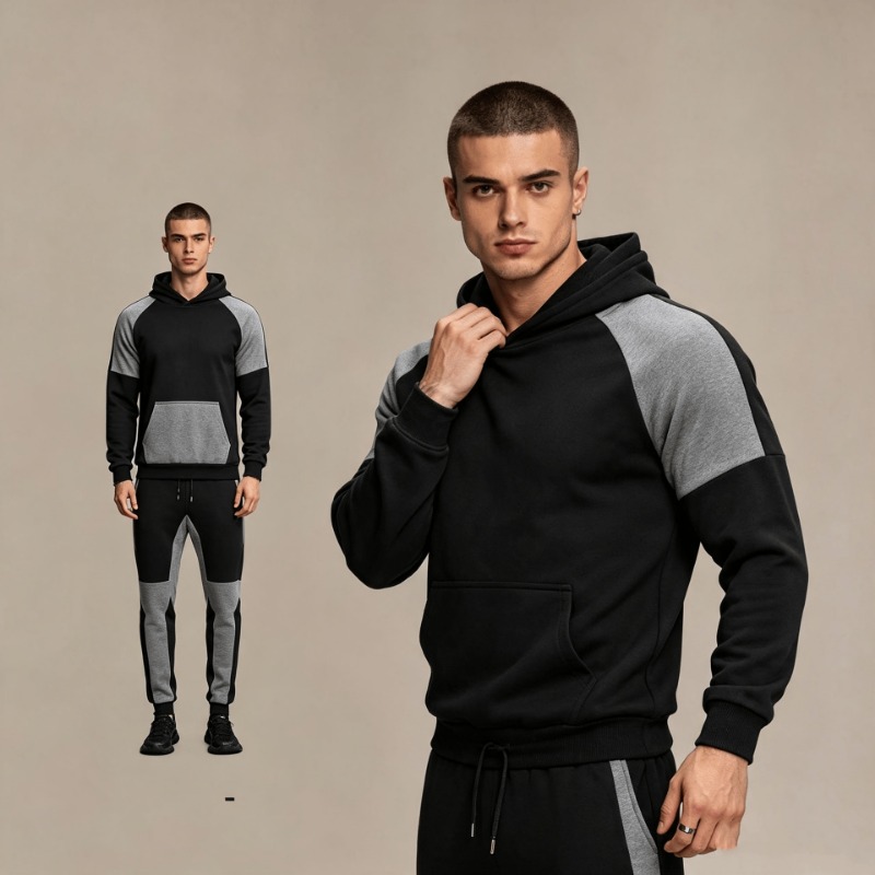 Men Color Block Hoodie And Jog - Joggers Pants recension och pris