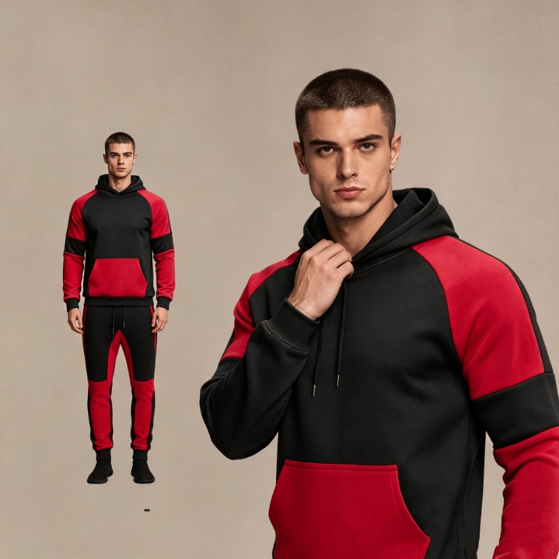 Men Color Block Hoodie And Jog - Joggers Pants recension och pris